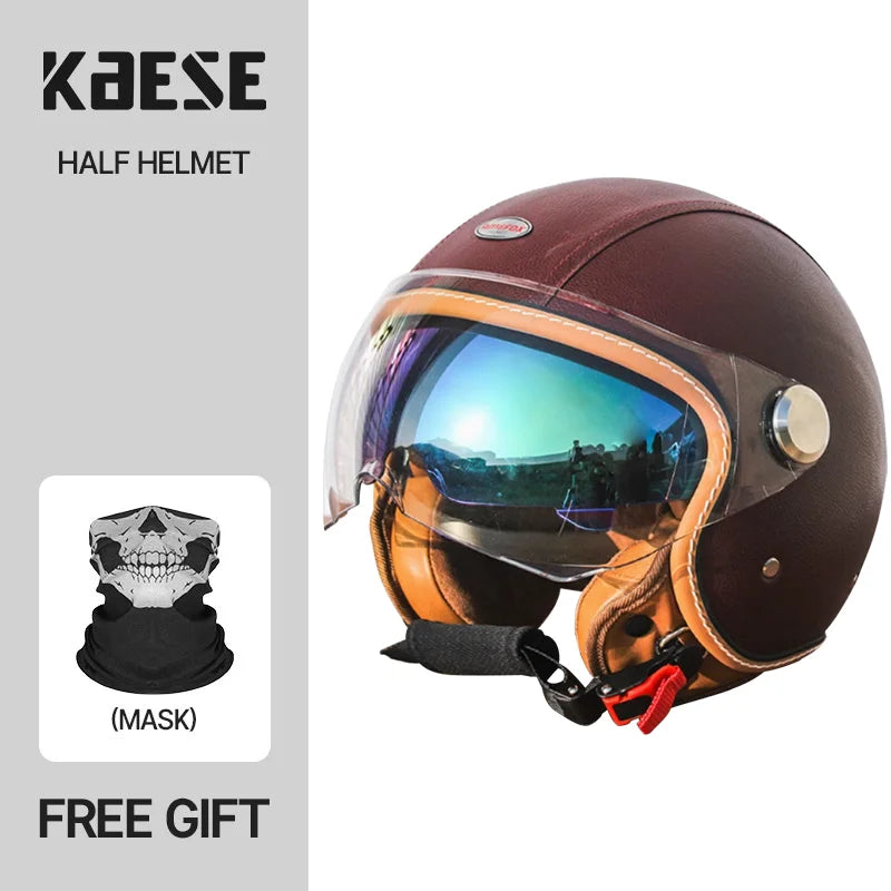 Handmade leather dot certified helmet helmet motorcycle for men for fall and winter seasons capacete de moto masculino