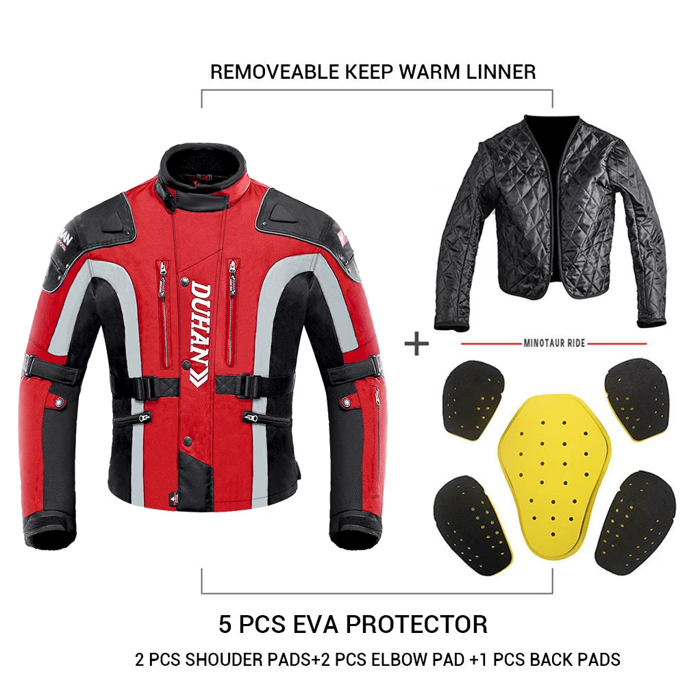 DUHAN Winter Motorcycle Jacket Moto Pants Wear-resistant Motocross Jacket  Windproof Moto Protector Touring Clothing