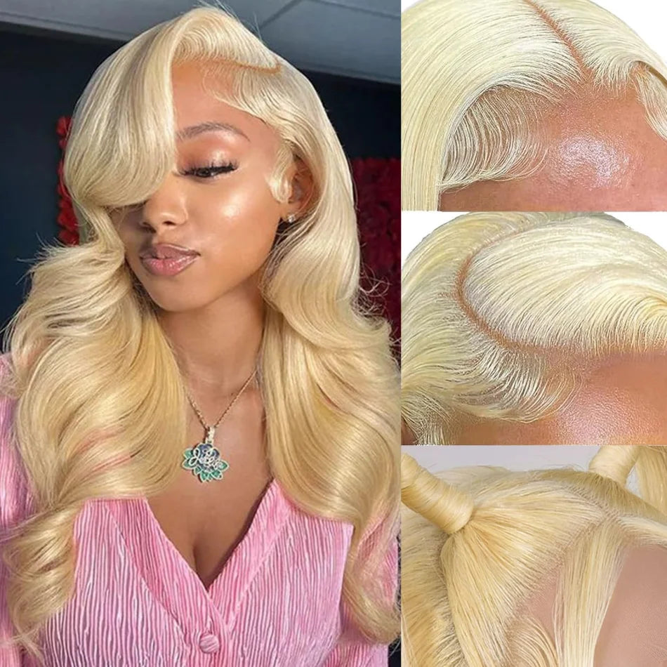 13X6 Body Wave Human Hair Wigs 100% Human Hair Quality Pre Plucked Brazilian Blonde Human Lace Front Wig 613 Hd Lace Frontal Wig