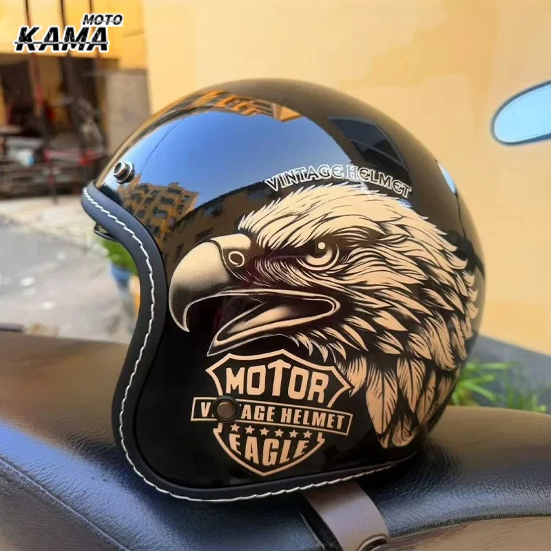 HOT Open Face Motorcycle Helmet Vintage Moto Helmet Unique Retro Motorbike 3/4 Half Helmet Removable lining cascocascospara moto