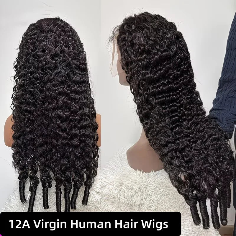 40 Inch Burmese Curly Kinky HD Lace Front Pre-Plucked 13x6 Full Lace Base & Spiral End Wig for Natural Volume Bouncing Curls