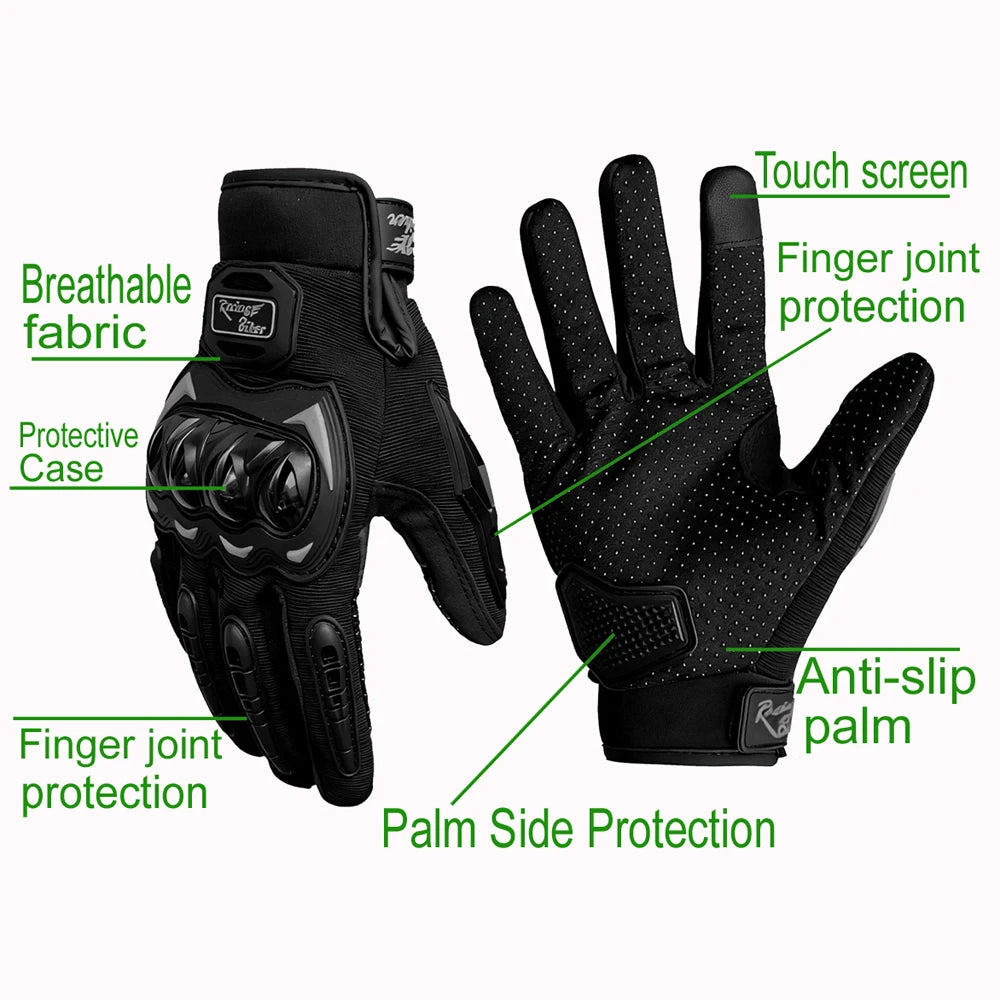 Men Motorcycle Gloves Waterproof Touch Screen Full Finger Knuckle Protection Anti Fall Non Slip Riding Motorbike Sport Gloves