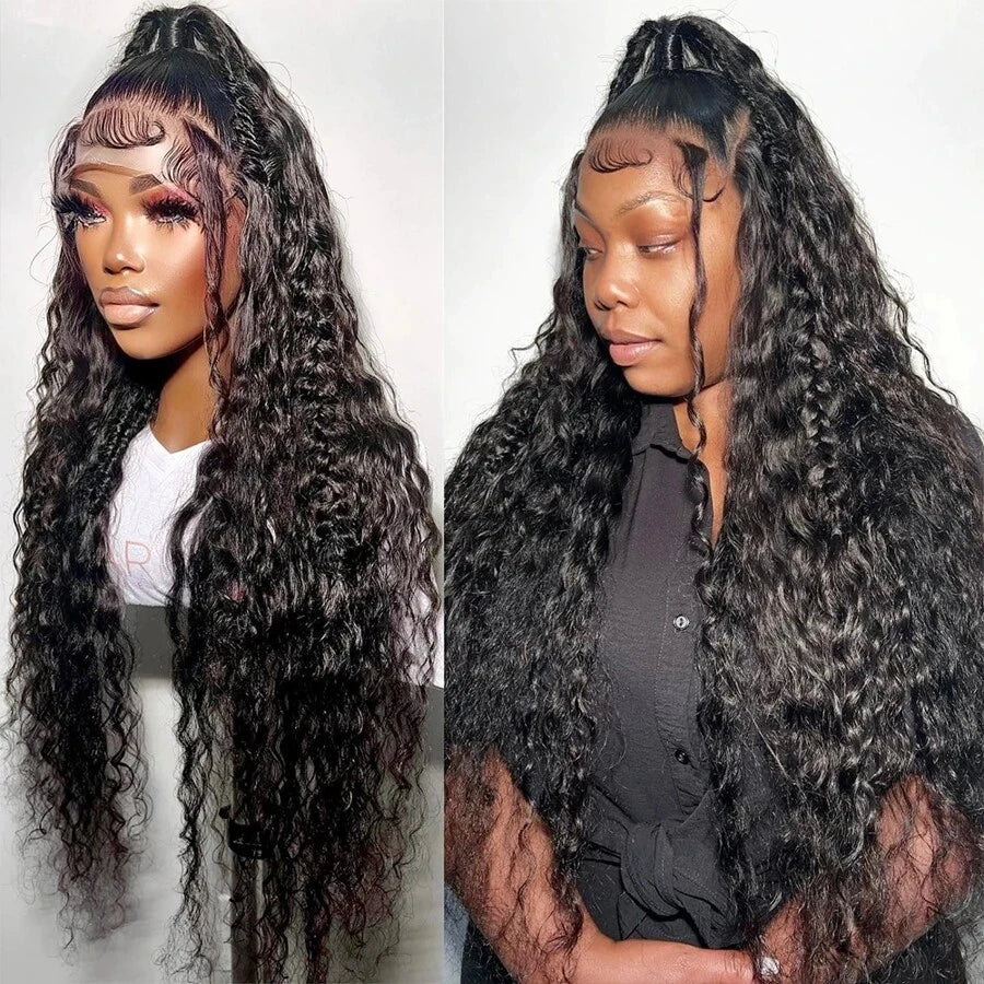 13x6 Water Wave Lace Front Wigs Human Hair 13x4 HD Transparent Lace Front Human Hair Wigs For Women Deep Curly Lace Wigs