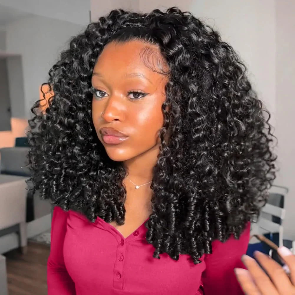 40 Inch Burmese Curly Kinky HD Lace Front Pre-Plucked 13x6 Full Lace Base & Spiral End Wig for Natural Volume Bouncing Curls