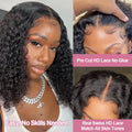 Curly 250% Bob Wig Human Hair Wigs Wear Go 13x4 Glueless Wig Deep Wave 7x5 HD Lace Closure Wigs 250%  Ready To Go With Baby Hair