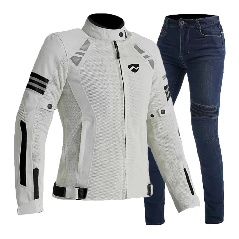 Motorcycle Suit Summer Chaqueta Moto Mujer Fall Prevention Motorcycle Clothes Wear Resistant Chamarra Motociclista Breathable Mo