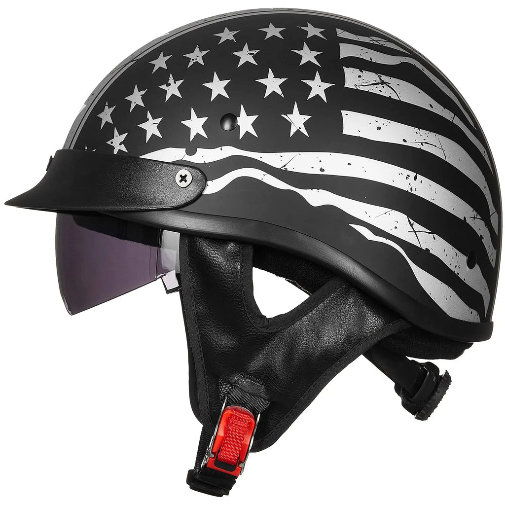 Retro Half Helmet Motorcycle Cruiser Helmet German Style Vintage Casco Moto Open Face Chopper Biker Pilot DOT Capacetes Para