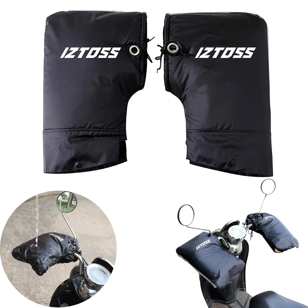 Motorcycle Scooter Thick Warm Handlebar Muff Grip Handle Bar Muff Rainproof Riding Protective Winter Warmer Thermal Cover Gloves