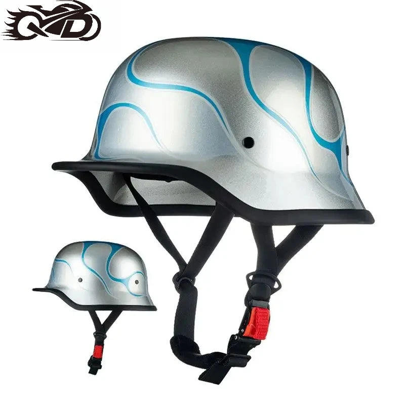DOT Approved Motorcycle Helmet ABS Material Retro Moto Helmet Capacete De Moto Half Helmet Equipment German Tactical Vintage