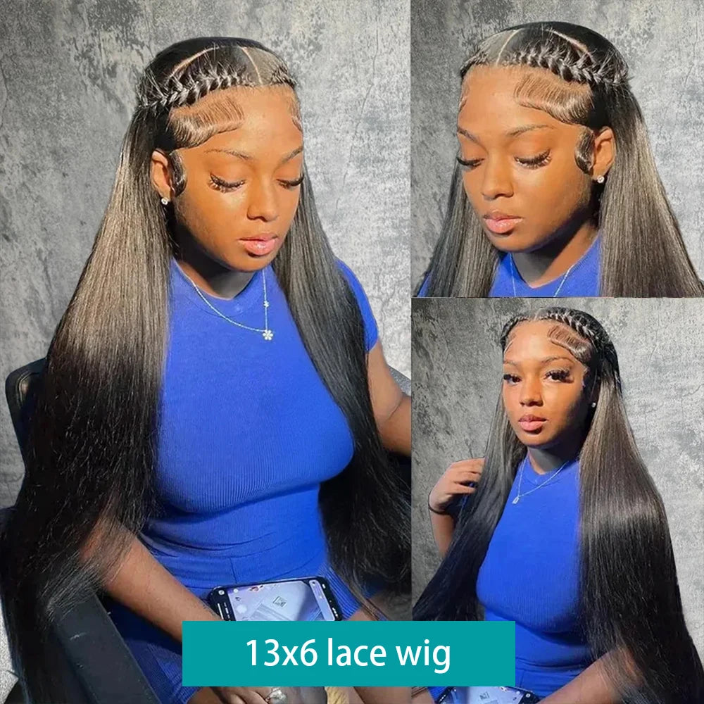 13x4 13x6 HD Transparent Bone Straight Lace Front Wig 200 Density Brazilian Lace Frontal Wigs 7x6 Glueless Max Lace Closure Wigs