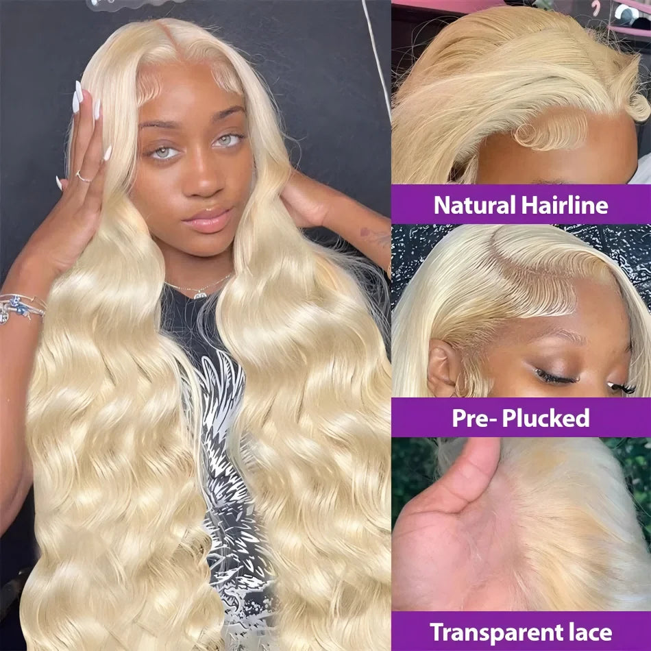 13X6 Body Wave Human Hair Wigs 100% Human Hair Quality Pre Plucked Brazilian Blonde Human Lace Front Wig 613 Hd Lace Frontal Wig