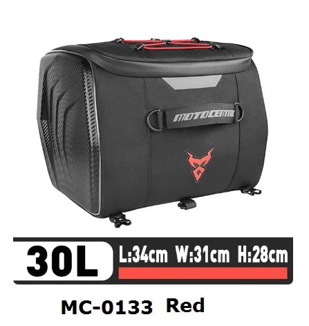 Waterproof Motorcycle Rear Seat Bag Travel Luggage Bag 30L Motorcycle Hard Shell Tail Bag Motor Riding Helmet Bag