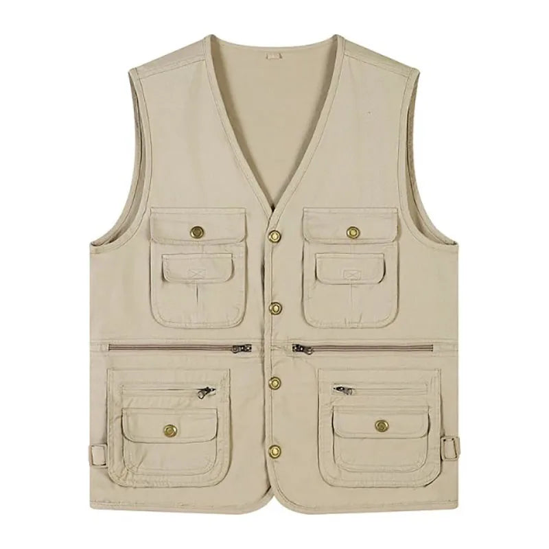 Summer Men Tactical Hiking Fishing Vest Multi-pocket Photographer Waistcoat Outdoor Leisure Male Thin Cargo Jacket Vests S-6XL