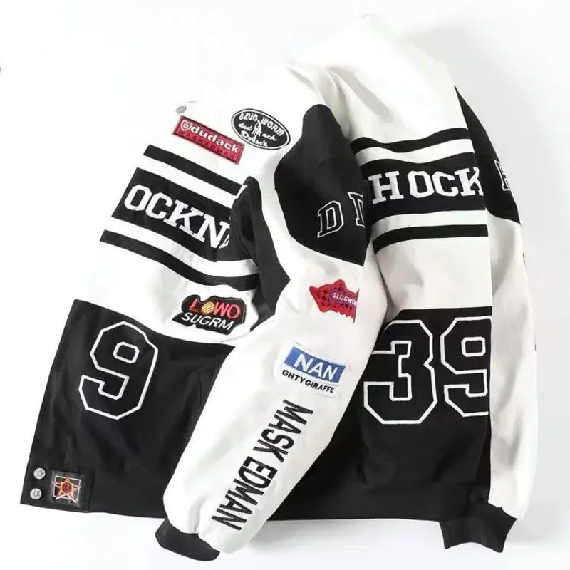 Motorcycle cycling suit, autumn new trendy brand, lized , heavy-duty embroidered jacket, couple 5;c,6's.2;b'8,