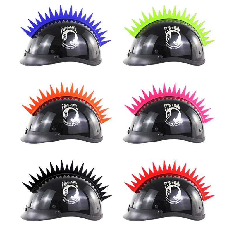 Universal Rubber Dirt Biker Motocross Mohawk Biker Helmet Mohawks Spikes Motorcycle Helmet Mohawk Sticker Decoration Accessories