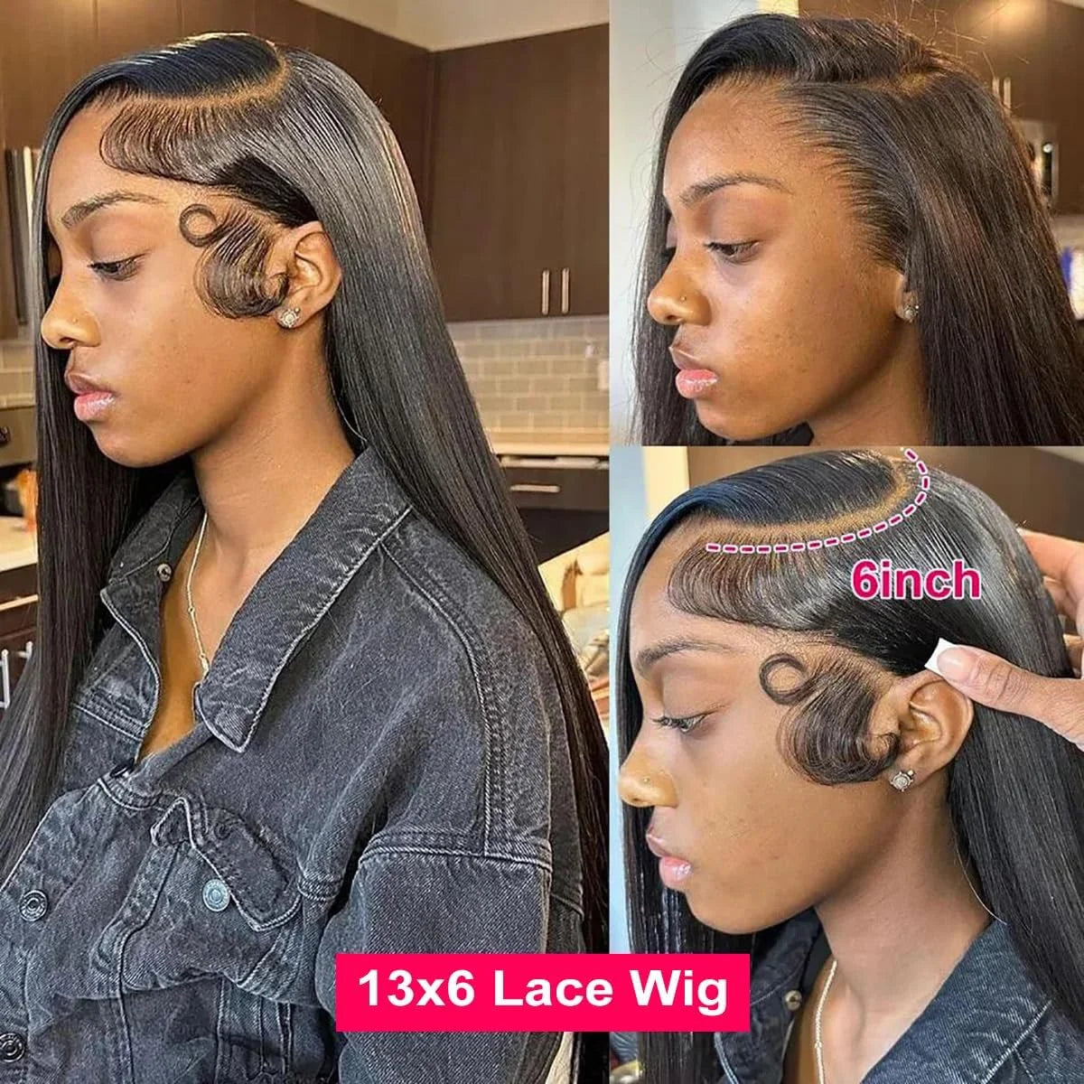 40 42Inch Human Hair Wigs Straight 13x4 13x6 Hd Transparent Lace Front Wigs Silky Straight Human Hair Pre Plucked With Baby Hair