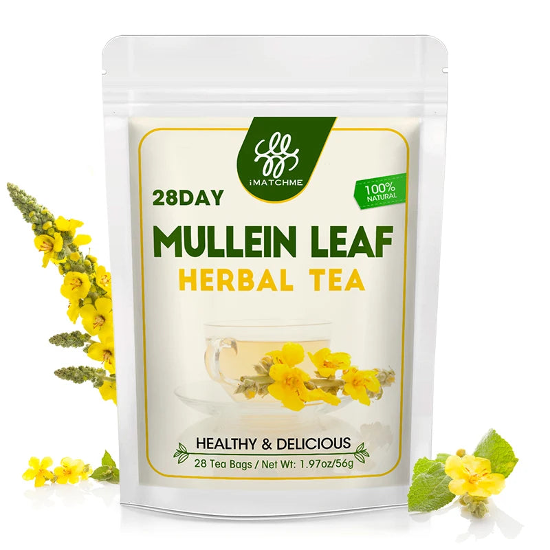 Natural Mullein Leaf Tea- Herbal Respiratory Supplement - for Lung Cleanse, Support Better Respiratory & Immune Function