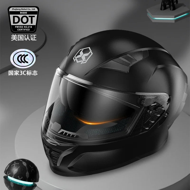Full Face Motorcycle Helmet Latest DOT Approved  Racing Helmets Winter Warm Double Visor Motorbike Sports Safety helmet