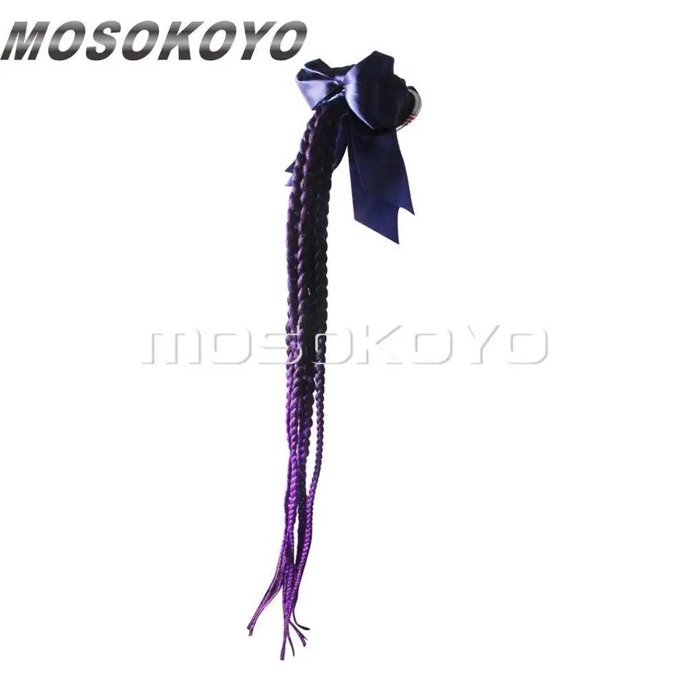 Motorcycle Women Helmet Twist Braids Ponytail Dirty Gradient Ramp Pig Tail Hair Punk Free Style Biker Helmet Decoration