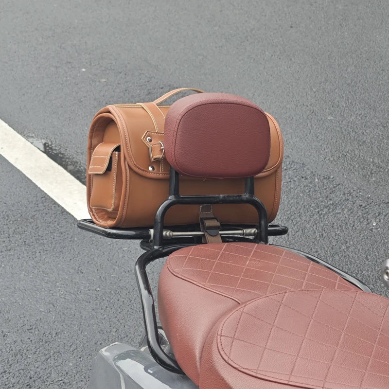 Motorcycle Rear End Bag mopeds Retro Bag Retro Style Back Seat Leather Waterproof bag Moto Acessorios Highcapacity Universal