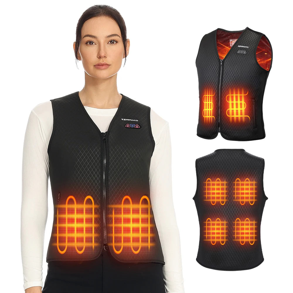 Unisex Heated Vest with 6 Heating Areas Warm Inner USB Electric for Winter Outdoor Sports Motorcycle Riding Skiing Fishing Gear