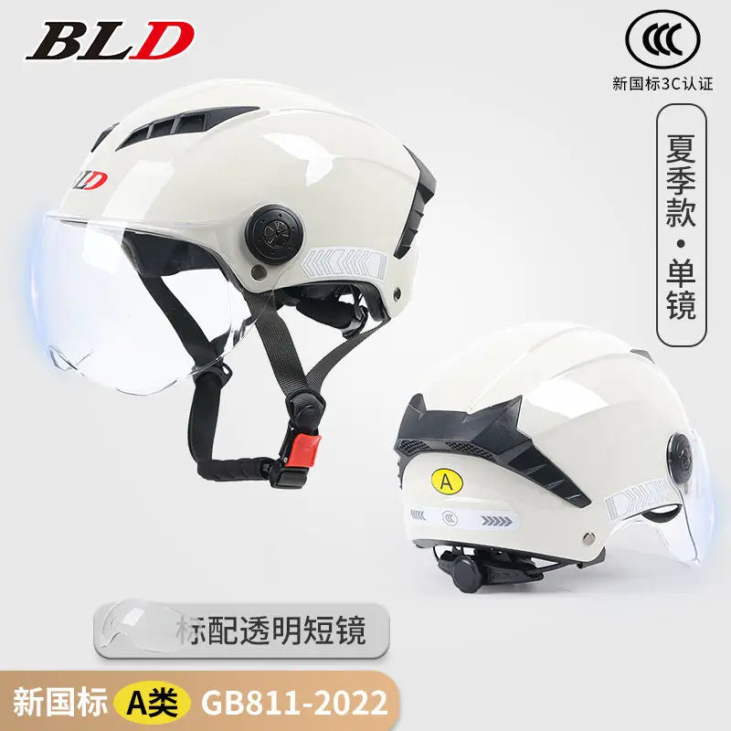 BLD Electric Vehicle Helmet Women's Summer Sunscreen Motorcycle Half Helmet Men's Four Seasons Safety Helmet casco moto