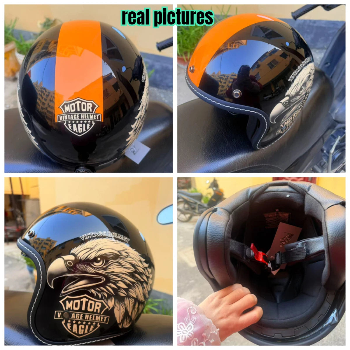 HOT Open Face Motorcycle Helmet Vintage Moto Helmet Unique Retro Motorbike 3/4 Half Helmet Removable lining cascocascospara moto