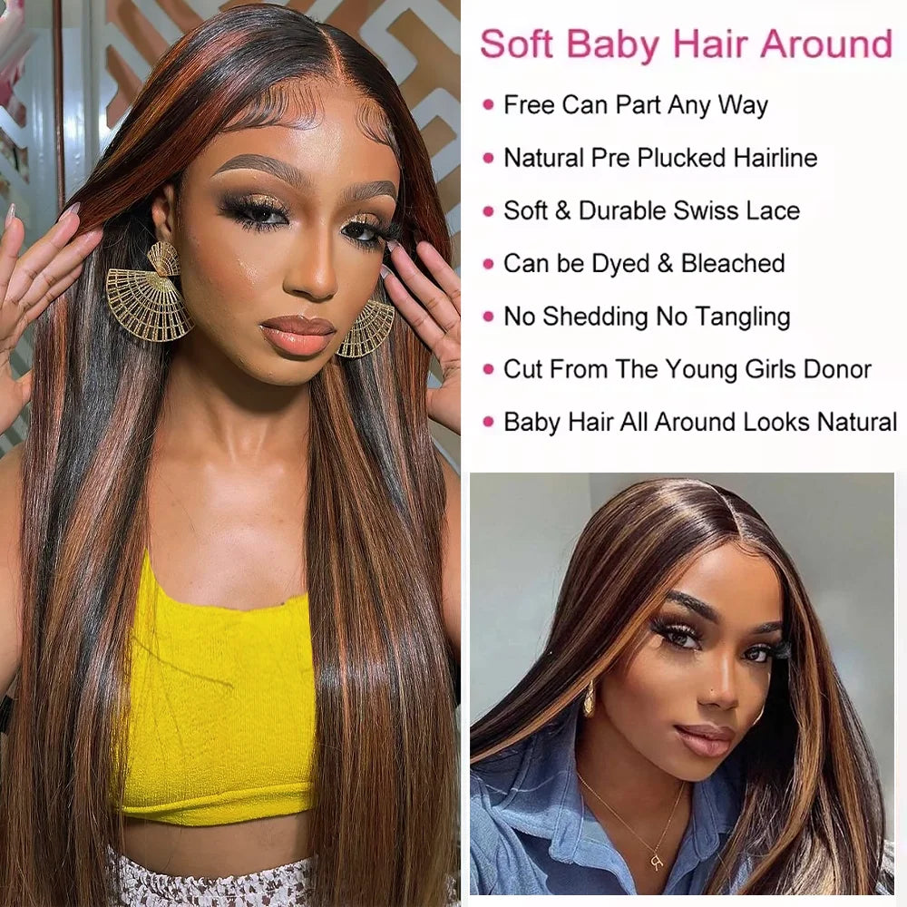 FB30 HD Lace Front Wigs Human Hair 200 Density 13x4 13x6 HD Transparent Lace Frontal Brazilian Wigs for Black Women 52 Inch