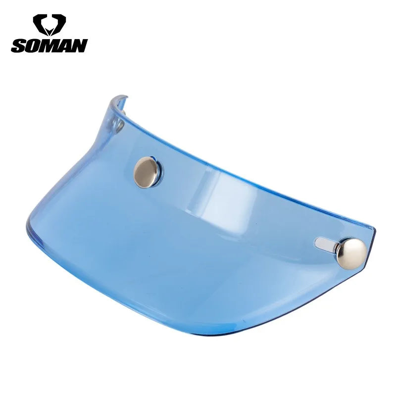 Motorcycle Half Helmet Brim Retro Three-button Locomotive Sunshade Visor Small Helmet Body Lens Accessories