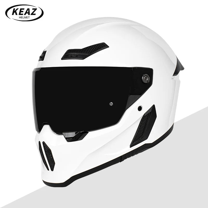 Personalized Retro Black Motorcycle Helmet Men Women Full Helmet for Motorcycles DOT Cover Suitable for All Seasons and Anti-Fog