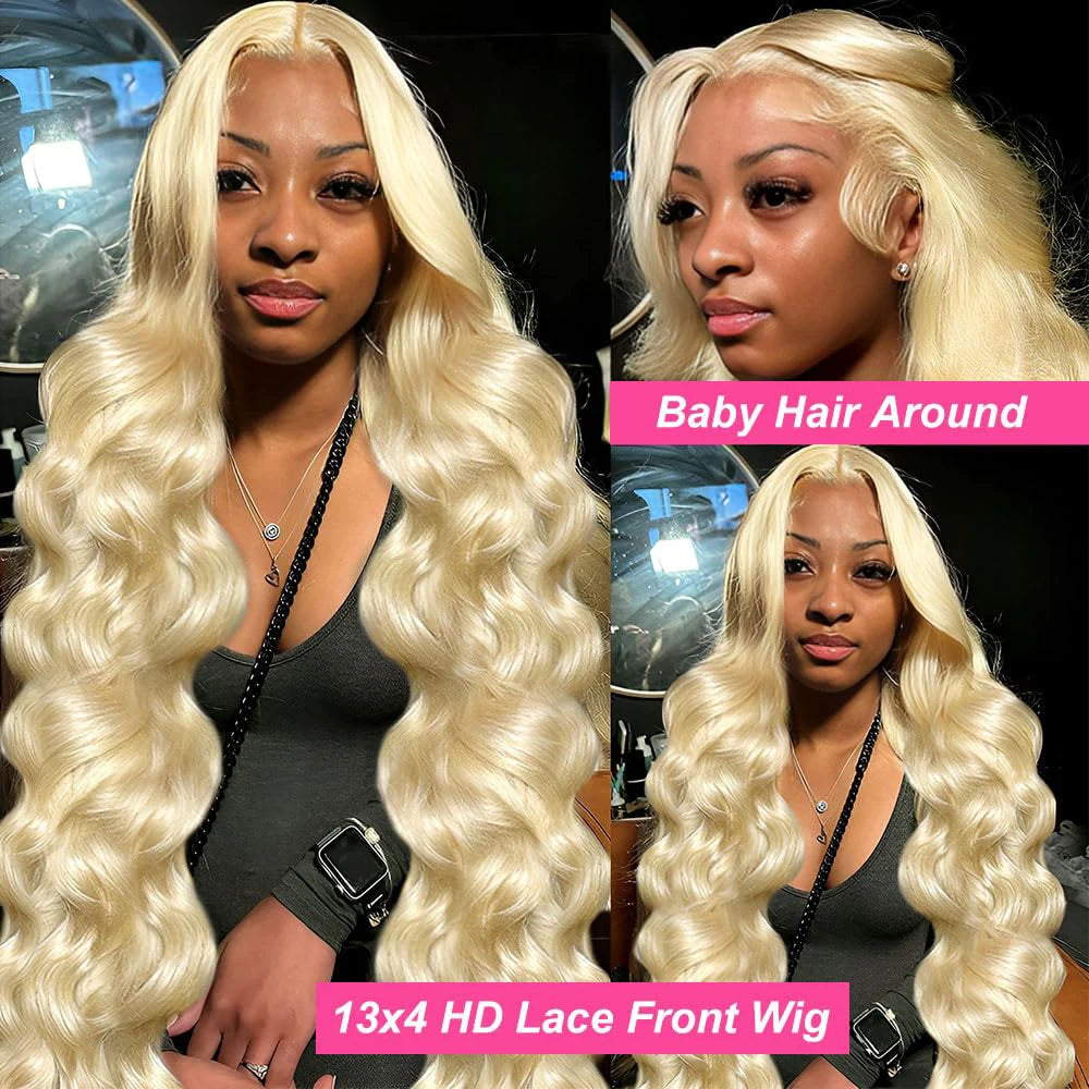 40 Inch 613 HD Lace Frontal Wig 13x6 Transparent Colored Body Wave Human Hair Wig 13x4 Blonde Human Lace Frontal Wig 200 Density