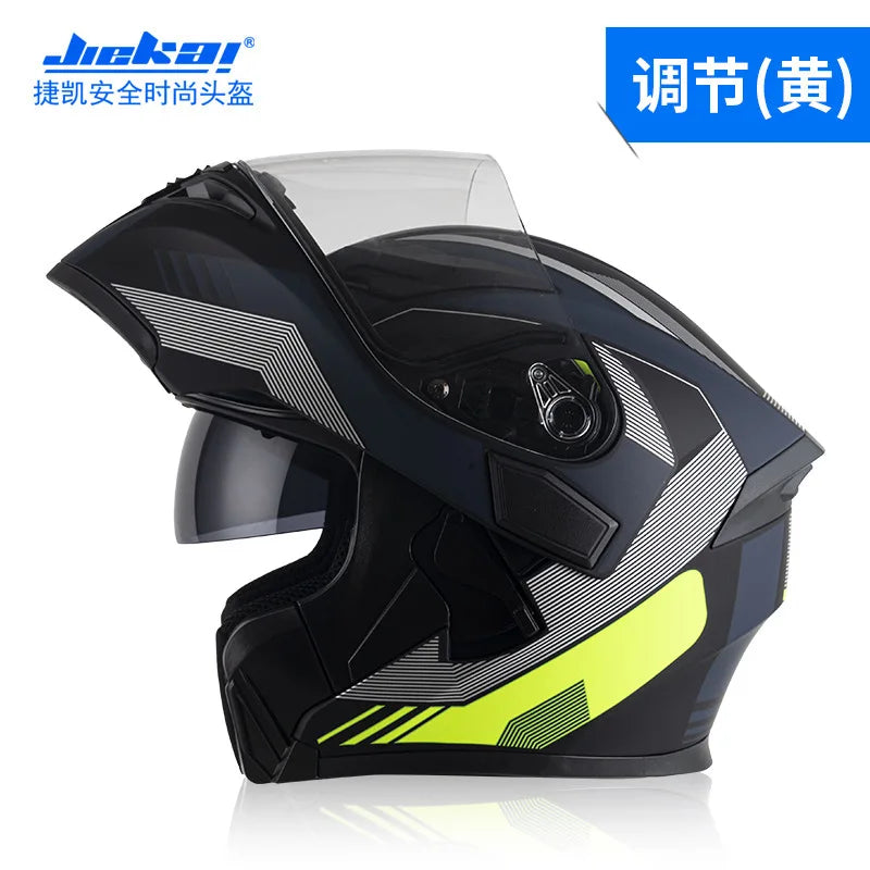 NEW Bluetooth Helmet Flip Up Visor Dual Lens Casco Moto Cool Motorcycle Helmet Full Face Casco Black Motorbike Helmets Modular