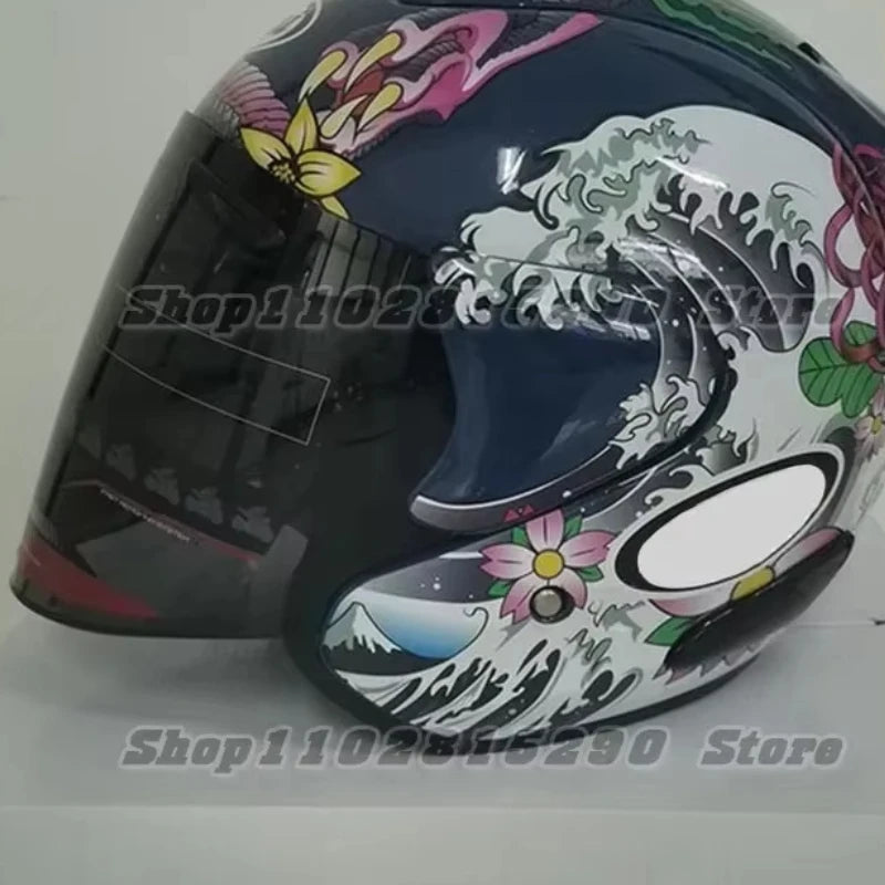 Ram3 Oriental Dragon Half Helmet Men and Women Motorcycle Off-Road Summer Helmet Downhill Racing Mountain Cross Casco Capacete