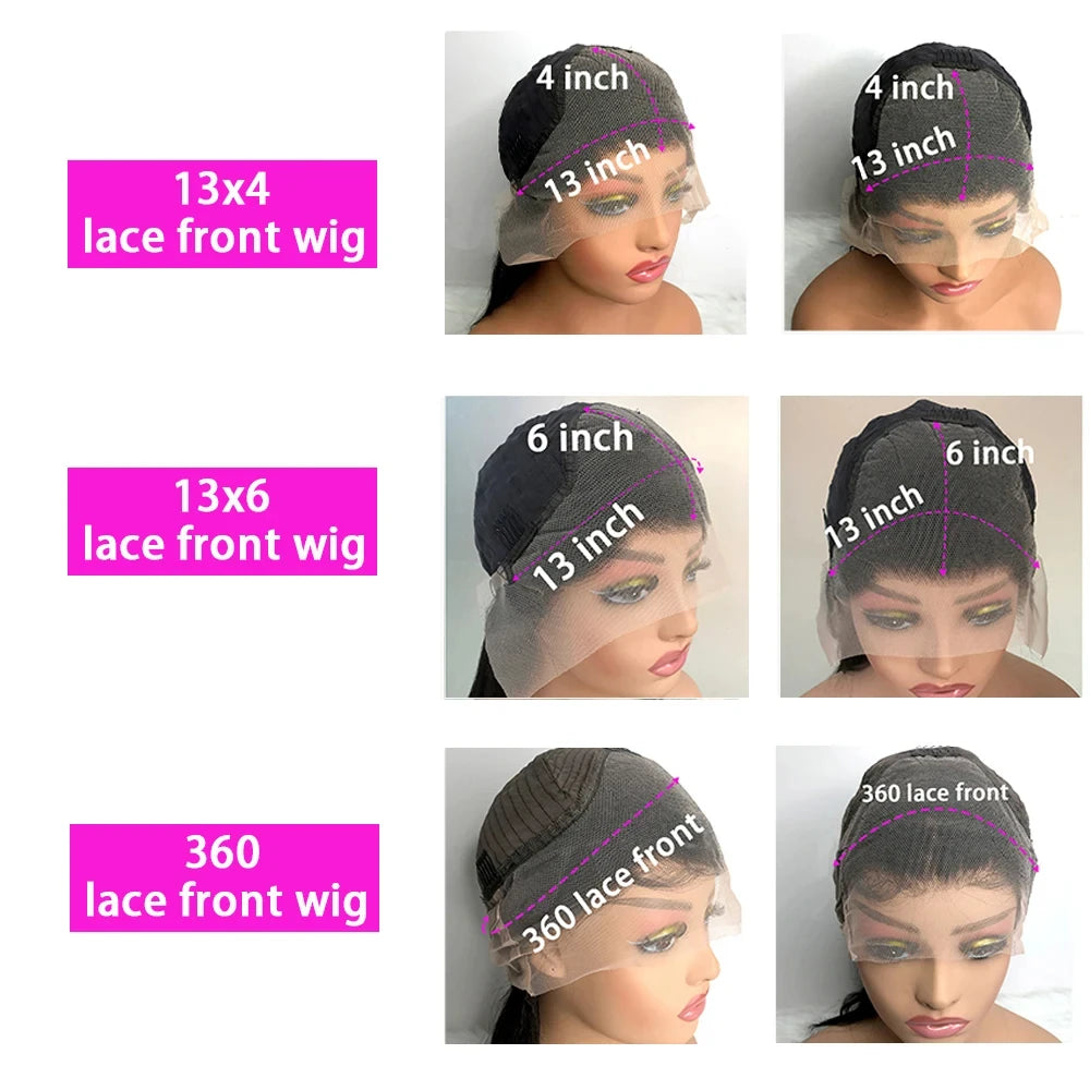 200% Density 13x4 Bone Straight Brazilian Front Human Hair Wig 13x6 HD Transparent Lace Frontal Wigs Pre Plucked For Black Women