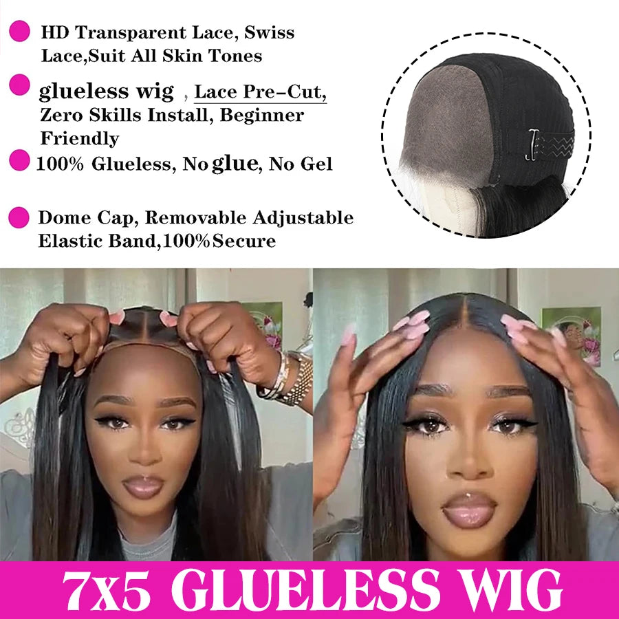 200% Bone Straight 13x4 13x6 Lace Frontal Wig Glueless Wig Human Hair Wear Go Straight Human Hair Wigs 5x5 6x4 Pre Cut Lace Wig