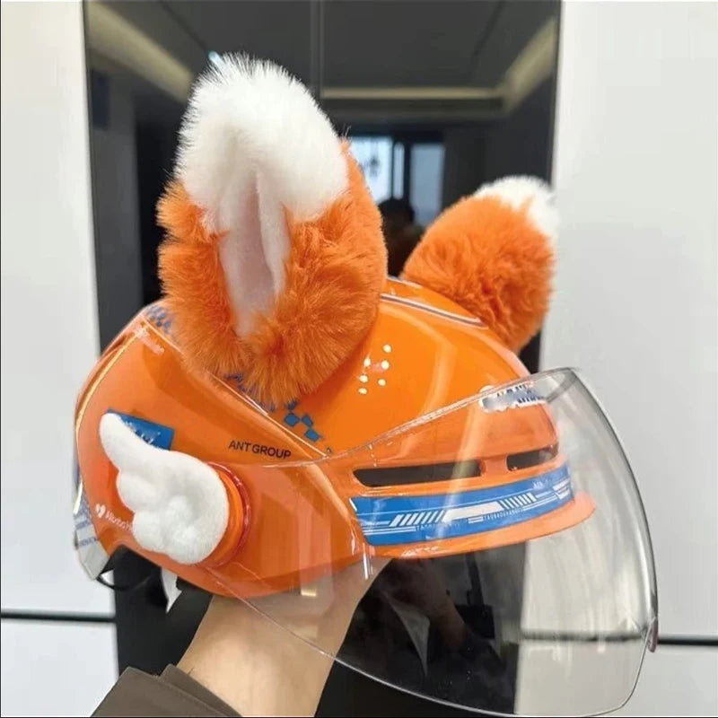 Motorcycle Helmet Orange Ear Decorations Animals Cat Ears Accessories for Ski Electric Scooter Helmets Cascos Para Moto