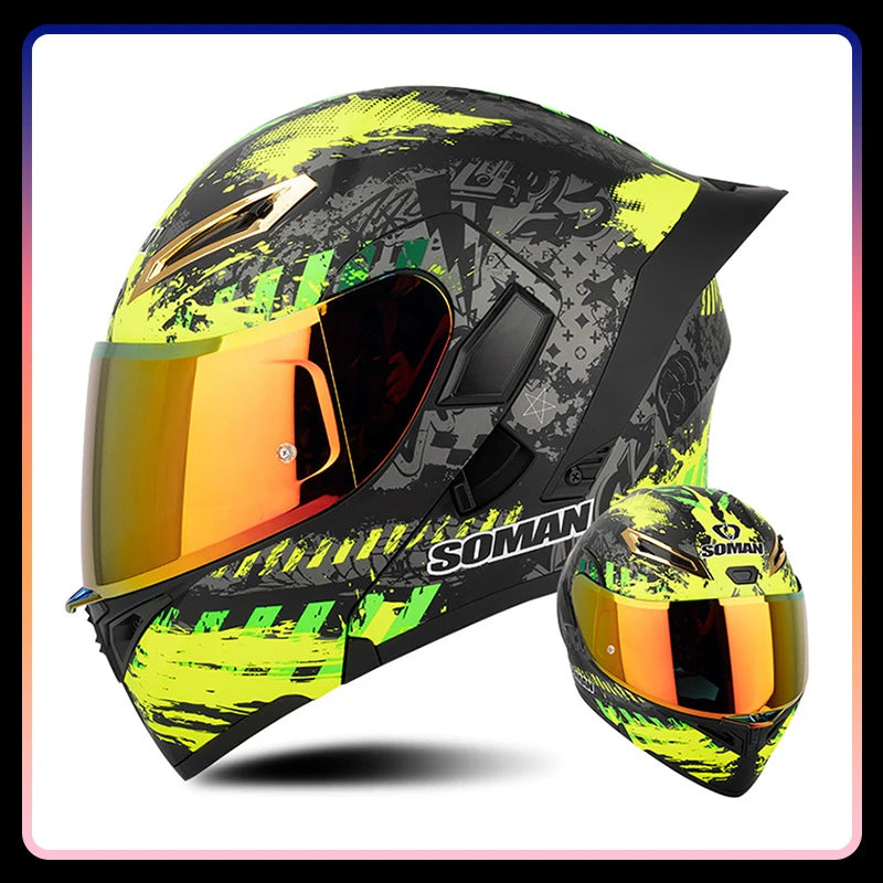 Men Women Motorcycle Helmets Full Face Helmet Colorful Dual Lens Flip Up Helmet DOT Approved Purple Modular Helm Casco Para Moto