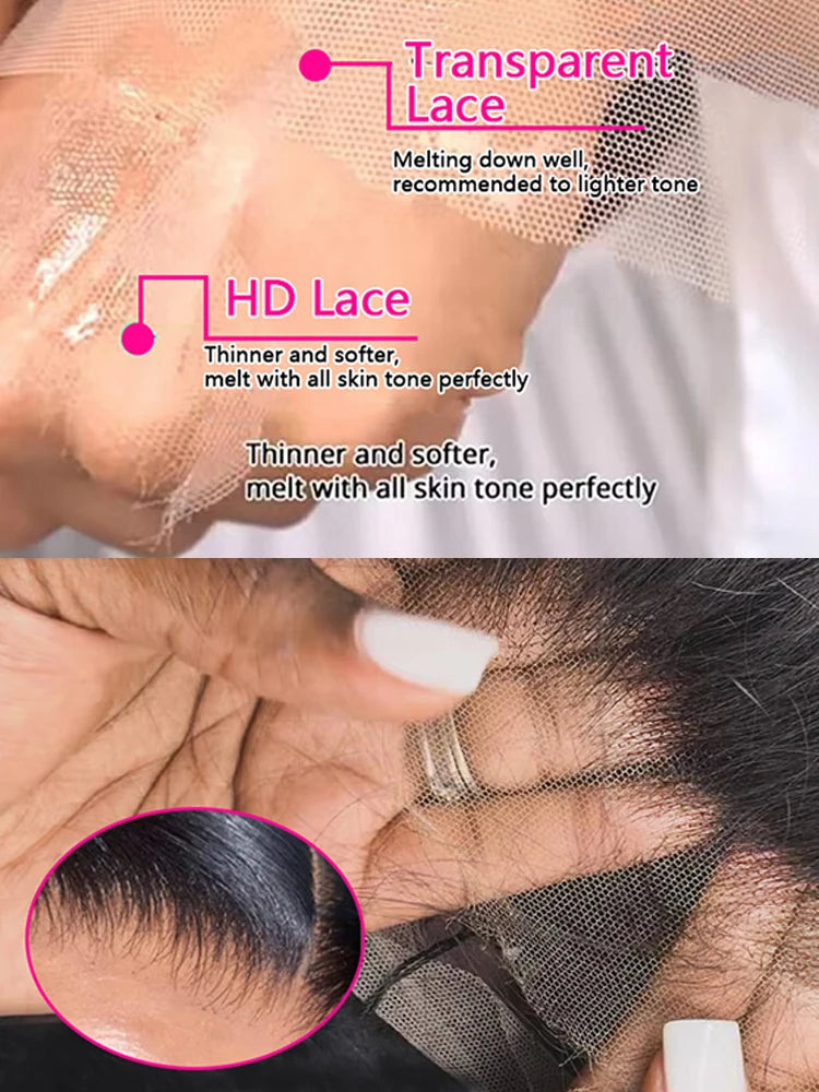 40 46 Inch 200 Density Frontal Wig For Black Women Brazilian Wigs Human Hair 5x5 Bone Straight HD Transparent Lace Front Wigs