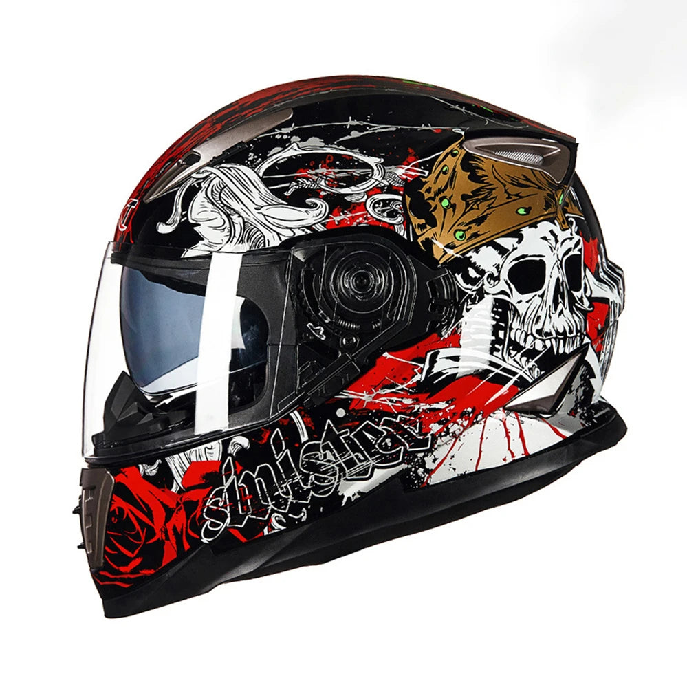 Full Face Motorcycle Helmet Men Women DOT Winter Safety Anti-Fog Waterproof Dual Lens Riding Motorbike Helmet Casco Motocross