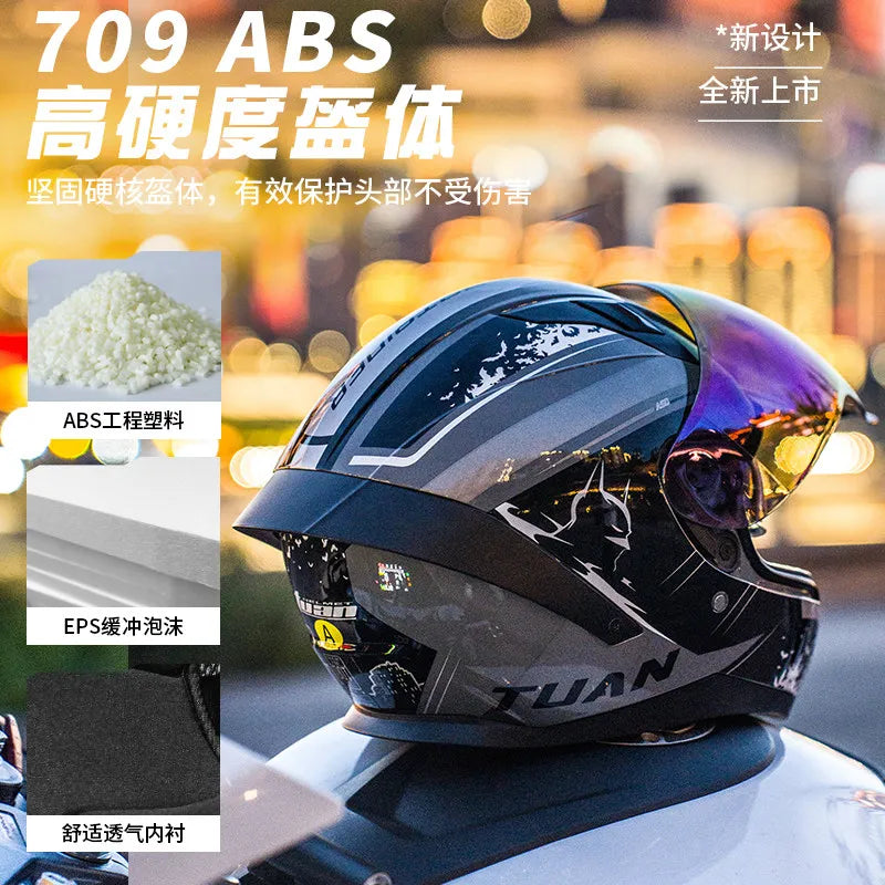 Motorcycle Helmet DOT Certified Double Mirror Drinking Water High Value Cycling Locomotive Full Helmet Ride