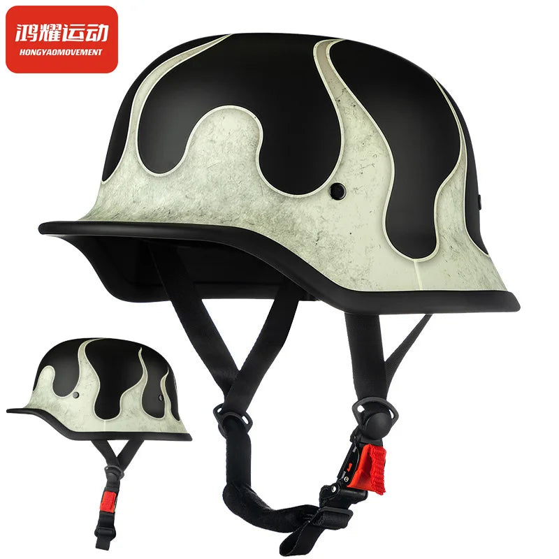 Retro German Vintage Motorcycle Half Face Helmet Capacete De Moto Casco Moto Vintage Motorbike Accessory Capacetes de Moto
