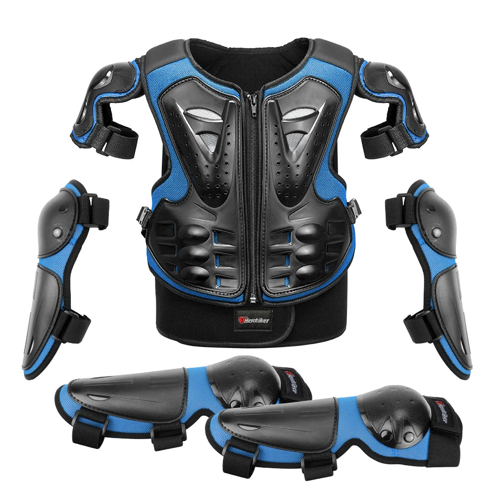 Motorcycle Armor Vest Protection Motocross Body Armor Jacket Protective Armors Riding Kneepads Moto Full Armor Children