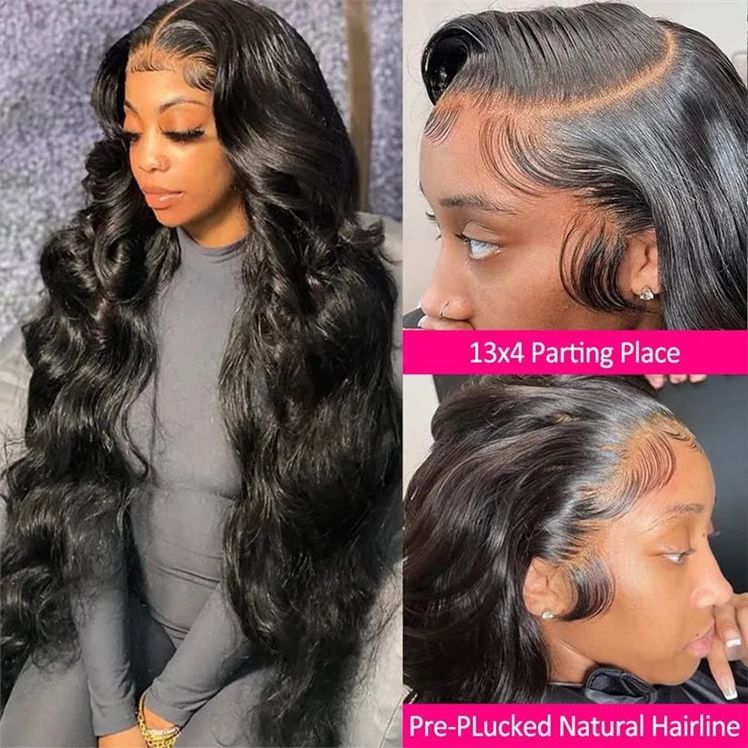 200％ Density Body Wave Lace Front Wigs Human Hair Pre Plucked 13x4 HD Lace Frontal Wigs for Women Glueless Wigs Brazilian Virgin