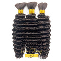 Bulk Human Hair Deep Wave For Braiding Deep Curly No Weft Brazilian Remy Hair Extensions 100 Grams Colored Grey/Ginger/Brown