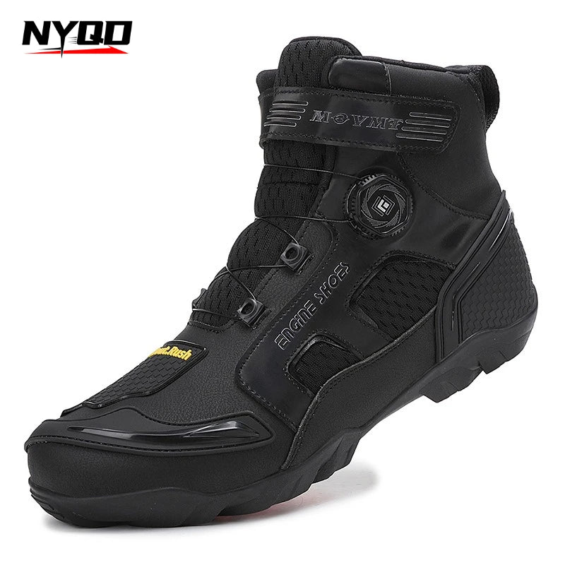 2026 Motorcycle Boots Men Leather Motos Breathable Anti Slip Wear-resistant Riders Boots Motorbike Racing Ankle Length Shoes