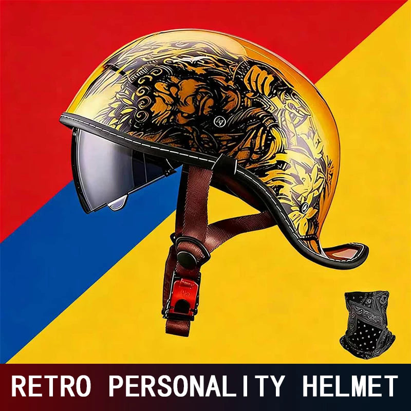 New-style cocked helmet retro personality Japanese ladle helmet for men and women summer half helmet motorcycle electric helmet
