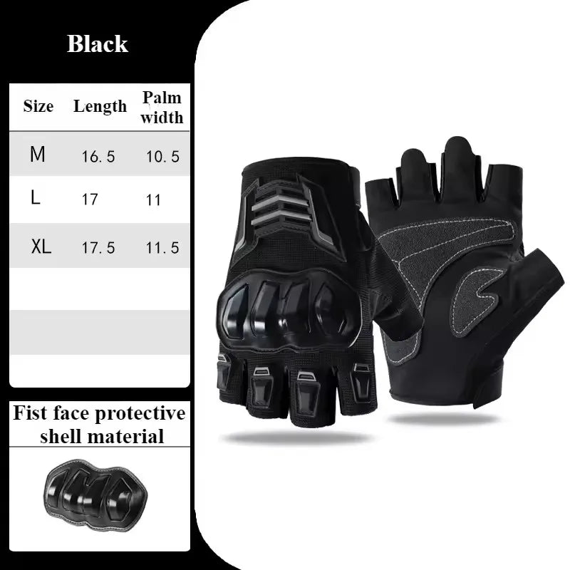 Breathable Motorcycle Gloves Half Finger Wear-Resistant Anti-Slip Racing for Outdoor Cycling Electric Bike Anti-Fall Protection