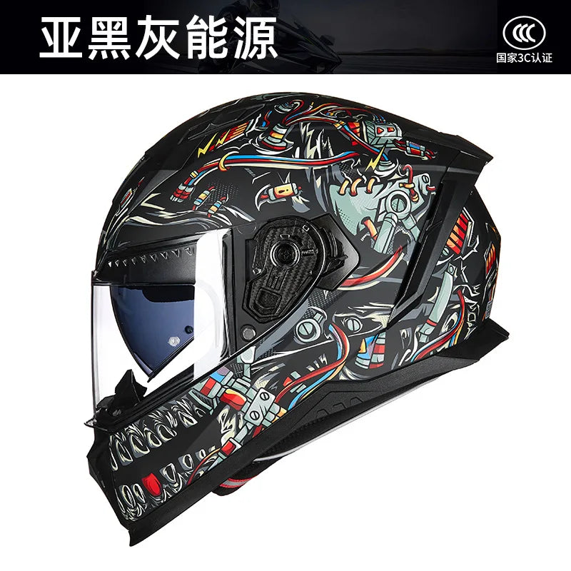 GXT Full Face Motorcycle Helmet 3C Certified Bluetooth Compatible Unisex All Season Riding Safety Helmet