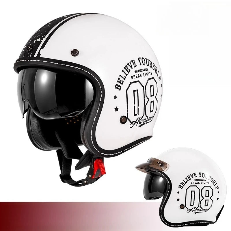 HOT Open Face Motorcycle Helmet Vintage Moto Helmet Unique Retro Motorbike 3/4 Half Helmet Removable lining cascocascospara moto
