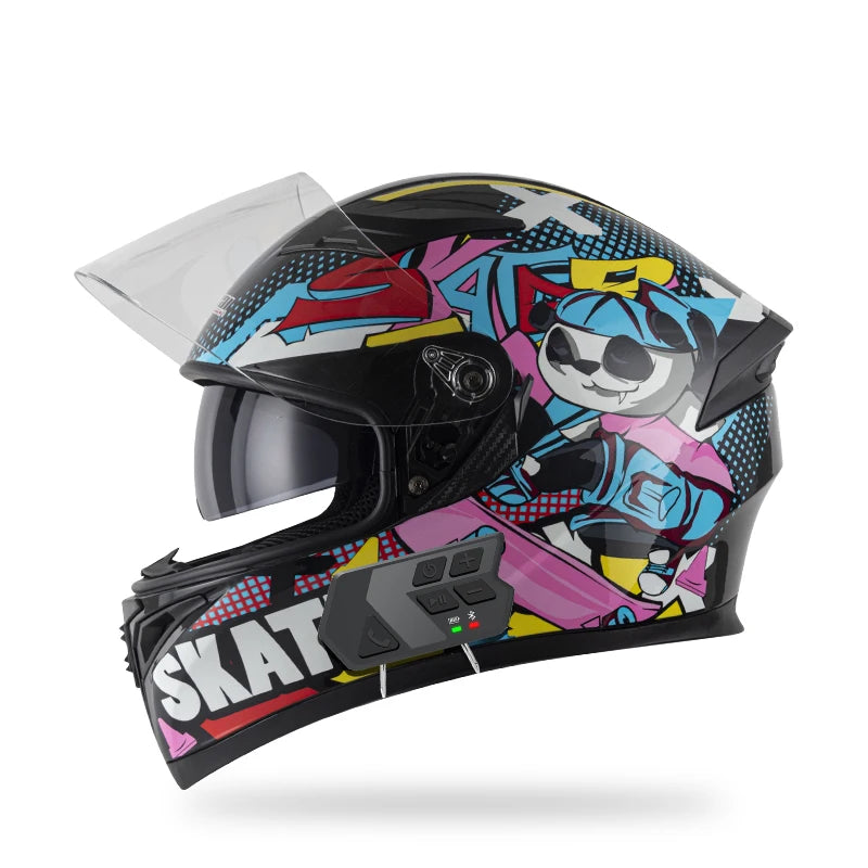 JieKai motorcycle helmet motocross full helmet with Bluetooth earphones for men women all season casco moto cascos para moto